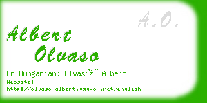 albert olvaso business card